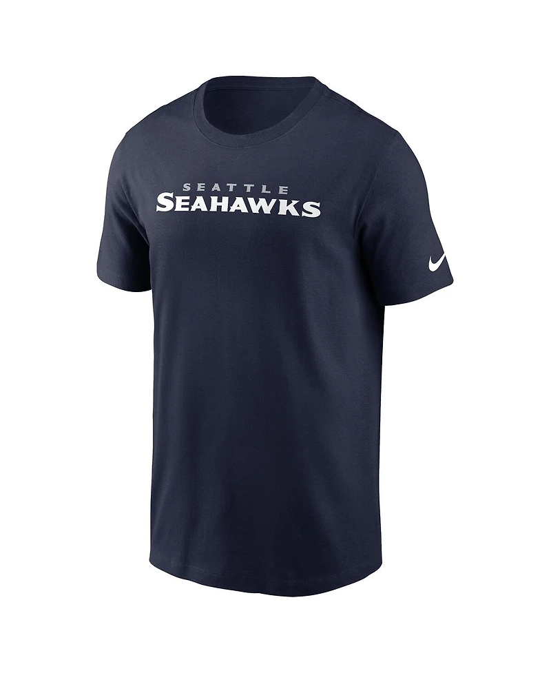 Nike Men's College Navy Seattle Seahawks Primetime Wordmark Essential T-Shirt