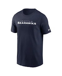 Nike Men's College Navy Seattle Seahawks Primetime Wordmark Essential T-Shirt