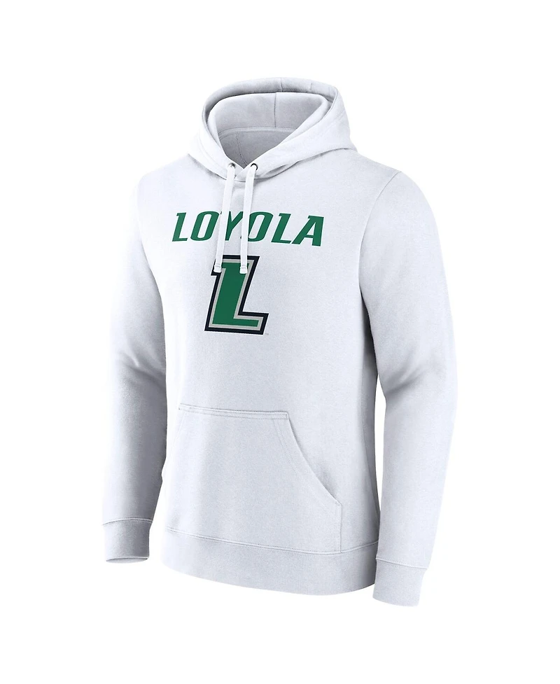 Fanatics Men's White Loyola Greyhounds Primary Logo Pullover Hoodie