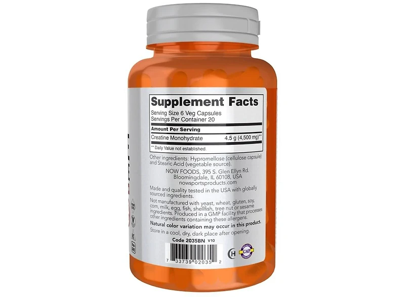 Now Foods Creatine Monohydrate ,750 mg ,240 VegCaps