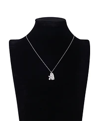 Unwritten Sterling Silver Crystal Cross Short Pendant Charm Necklace