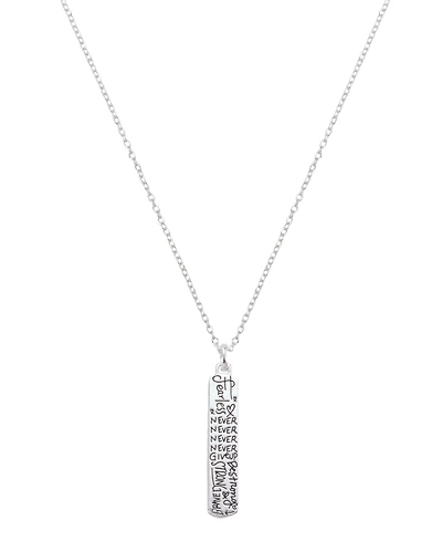 Unwritten Silver-Tone Fearless Graffiti Bar Short Pendant Necklace