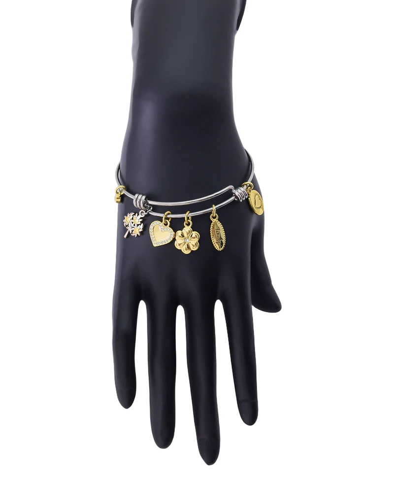 Unwritten Crystal and Cubic Zirconia Family Tree Cham Bangle Bracelet