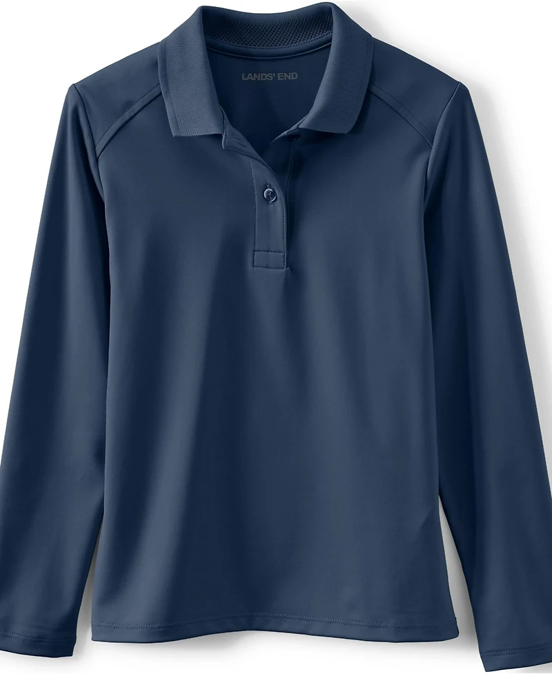 Lands' End Girls Long Sleeve Feminine Fit Rapid Dry Polo Shirt