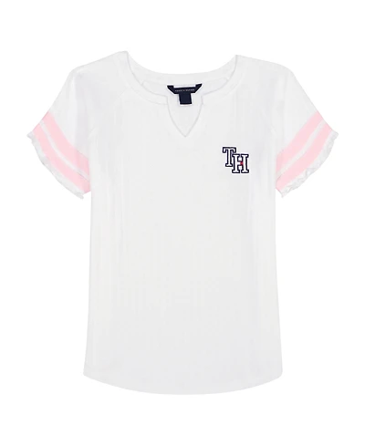 Tommy Hilfiger Big Girls Pointelle Short Sleeve T-Shirt