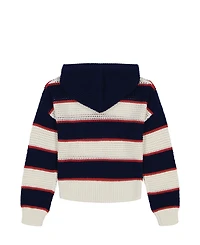 Tommy Hilfiger Big Girls Sweater Mesh Popover Hoodie