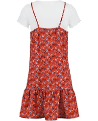 Tommy Hilfiger Big Girls 2-Piece Crewneck T-Shirt and Ditsy Print Dress Set