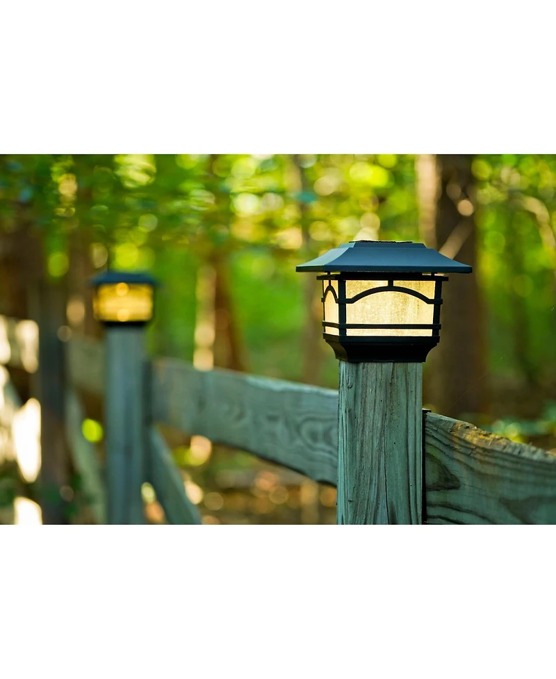 Maxsa Innovations Solar Post and Fence Cap & Deck Railing Lights - 2 Dark Bronze Mission Style