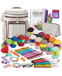 Hearth & Harbor Crochet Starter Kit for Beginners Adults & Kids with Video Tutorials - Amigurumi & Crocheting Kit - with Yarn & Crochet Bag
