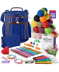 Hearth & Harbor Crochet Starter Kit for Beginners Adults & Kids with Video Tutorials - Amigurumi & Crocheting Kit - with Yarn & Crochet Bag