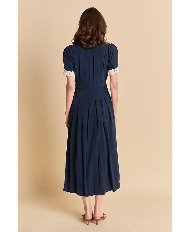English Factory Women's Pleated Shirt Midi Dress
