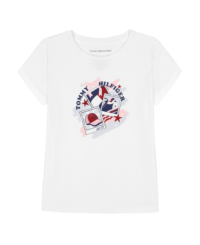 Tommy Hilfiger Toddler and Little Girls Polaroid Short Sleeve T-Shirt