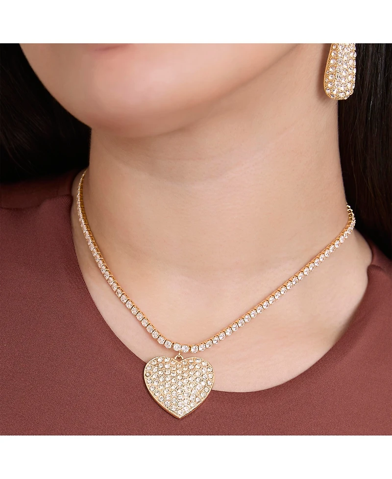 Jessica Simpson Gold-Tone Heart Pendant Link Chain Necklace