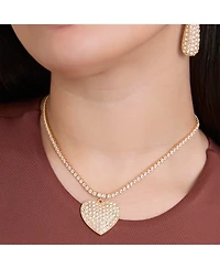 Jessica Simpson Gold-Tone Heart Pendant Link Chain Necklace