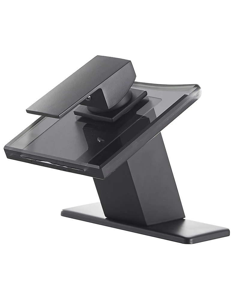 Greenspring Waterfall Single Hole Single-Handle Low-Arc Bathroom Faucet With Glass Spout In Polished Chrome