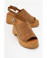 Power Leather Platform Wedge Sandals (Women)