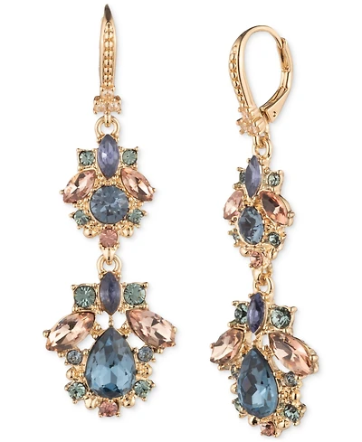 Marchesa Crystal Cluster Double Drop Earrings
