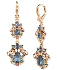 Marchesa Crystal Cluster Double Drop Earrings