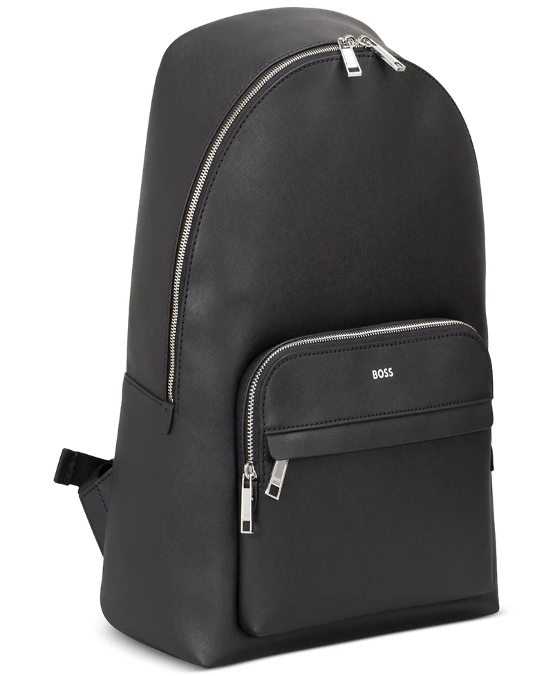 Hugo Boss Men's Zair Leather Large Backpack