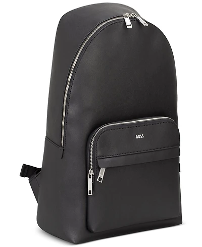 Hugo Boss Men's Zair Leather Large Backpack