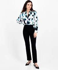 I.n.c. International Concepts Petite Printed Puff-Sleeve Blouse, Macy's Exclusive
