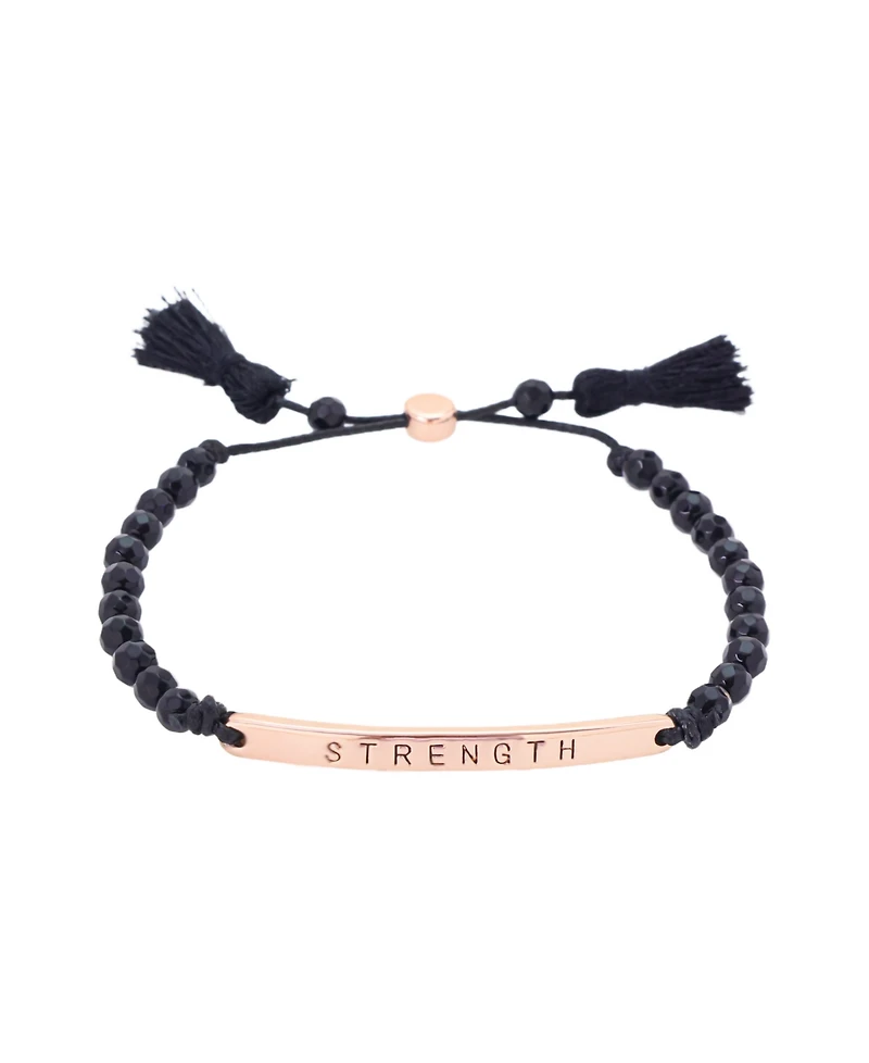 Unwritten Black Agate Strength Beaded Bracelet