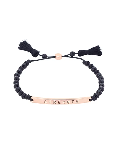 Unwritten Black Agate Strength Beaded Bracelet