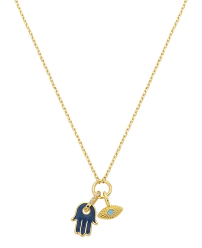 Unwritten Cubic Zirconia Evil Eye Charm Pendant Necklace