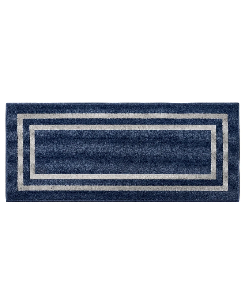 Jean Pierre Double Line Border Tufted - Machine Washable Runner Rug