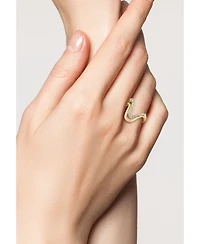 Rachel Zoe 14K Gold Plated Sterling Silver Double Wave Ring