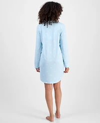 Charter Club Women's Jersey Printed Long Sleeve Sleepshirt