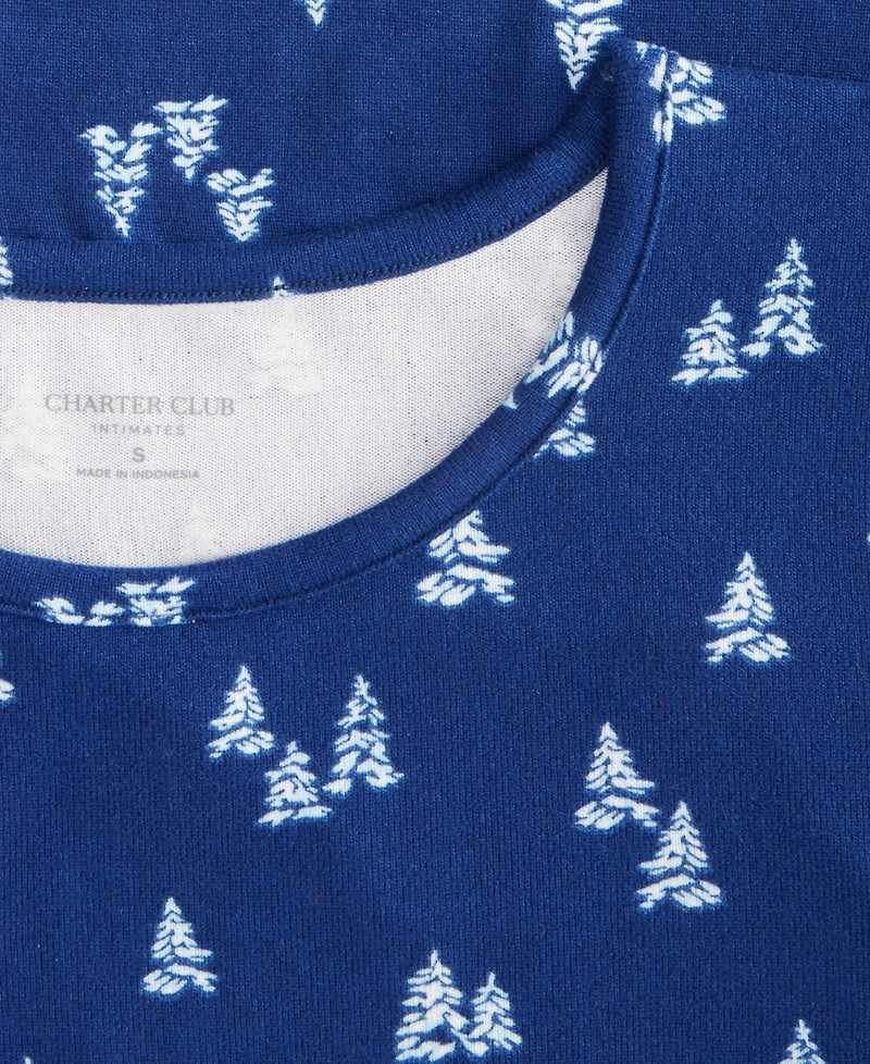 Charter Club Plus Soft Knit Printed Long Sleeve Sleepshirt
