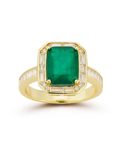 Rachel Zoe 14K Gold Plated Sterling Silver Emerald Cut Cocktail Ring