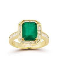 Rachel Zoe 14K Gold Plated Sterling Silver Emerald Cut Cocktail Ring