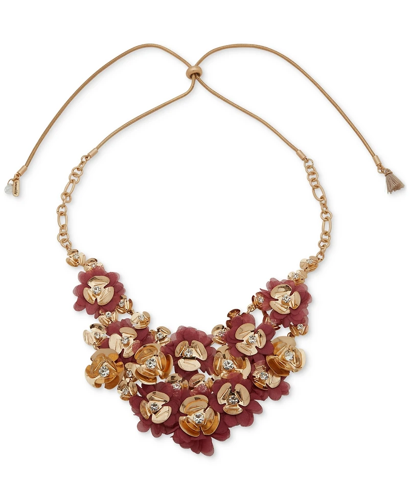 lonna & lilly Organza Flower Frontal Slider Necklace, 28"