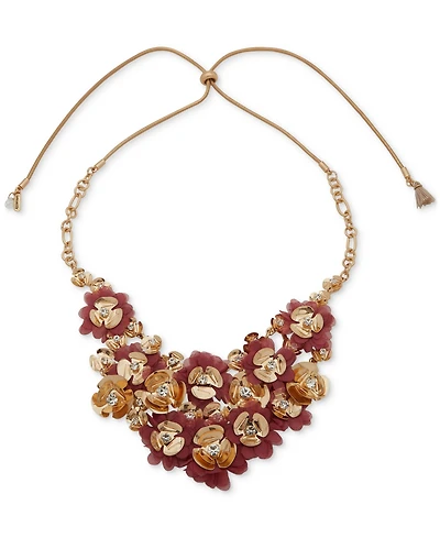 lonna & lilly Organza Flower Frontal Slider Necklace, 28"