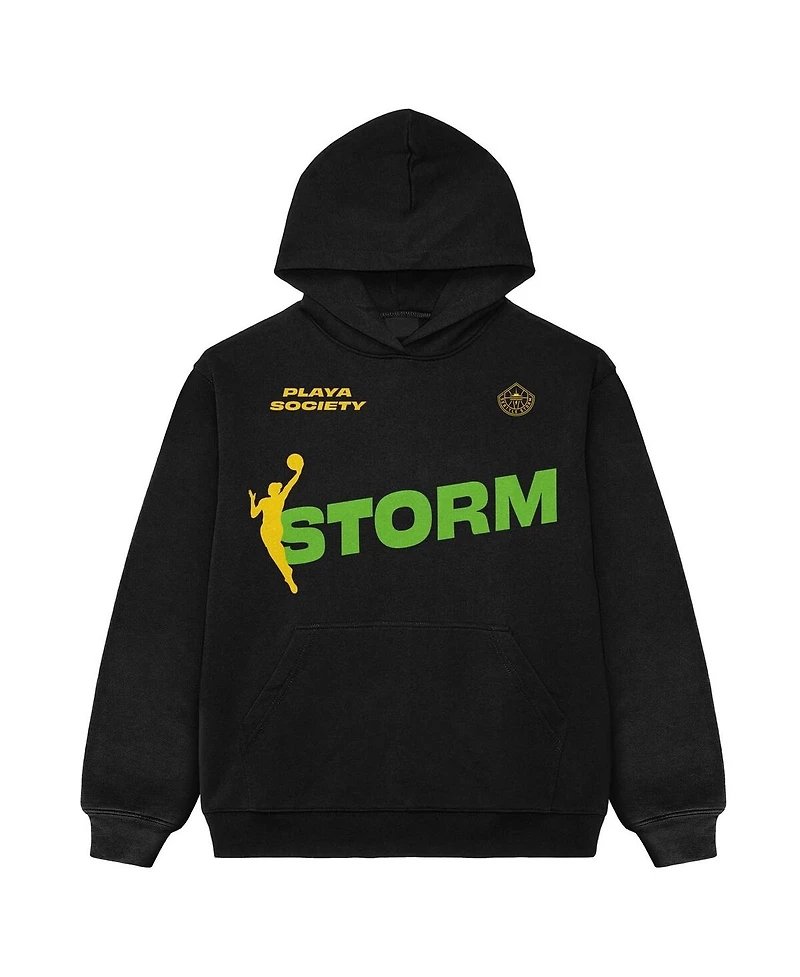 Playa Society Men's and Women's Black Seattle Storm Team Pullover Hoodie