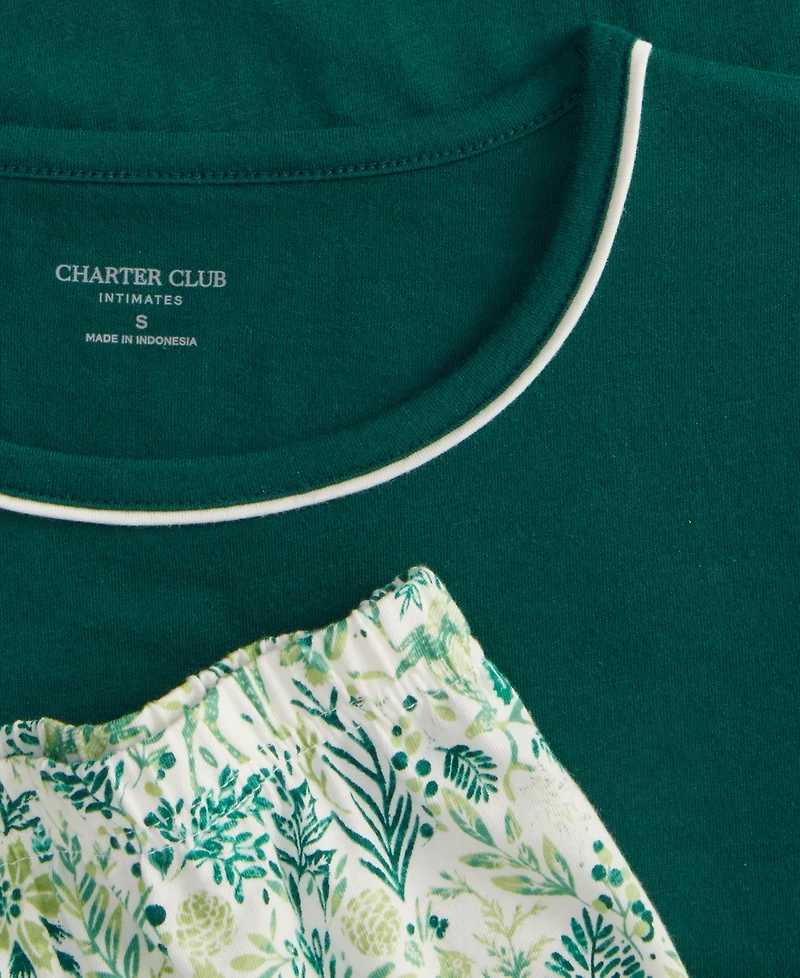 Charter Club Women's Long-Sleeve Jersey Pajama Set