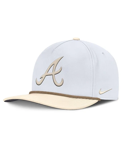 Nike Men's White/Cream Atlanta Braves Pro Performance Snapback Hat