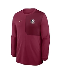 Nike Men's Garnet Florida State Seminoles 2025 Sideline Coach Uv Performance Long Sleeve T-Shirt