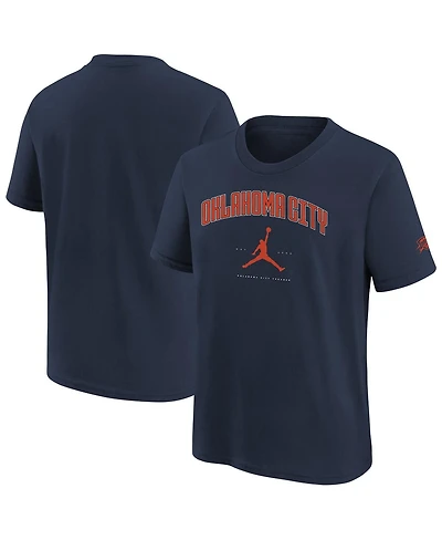 Jordan Big Boys and Girls Navy Oklahoma City Thunder Essential Cities T-Shirt