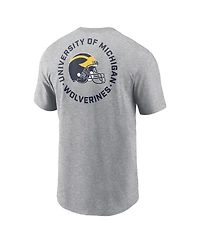 Jordan Men's Heather Gray Michigan Wolverines Campus 2-Hit T-Shirt