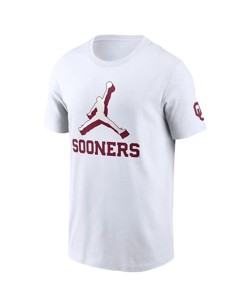 Jordan Men's White Oklahoma Sooners Primetime 2-Hit Swoosh T-Shirt