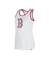 New Era Women's White Boston Red Sox Gameday Pinstripe Tank Top