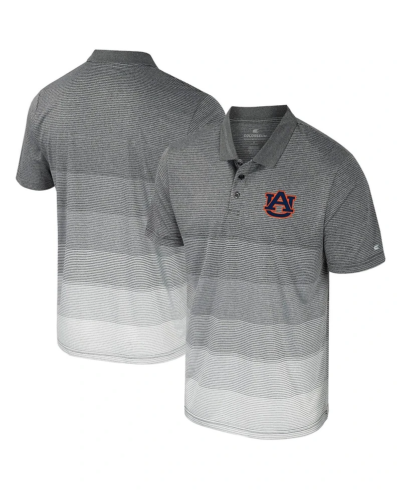 Colosseum Men's Gray Auburn Tigers Striped Mesh Polo Shirt