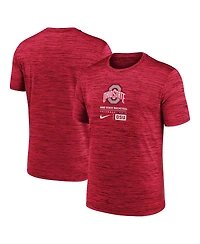 Nike Men's Scarlet Ohio State Buckeyes Campus Center Block Velocity Performance T-Shirt