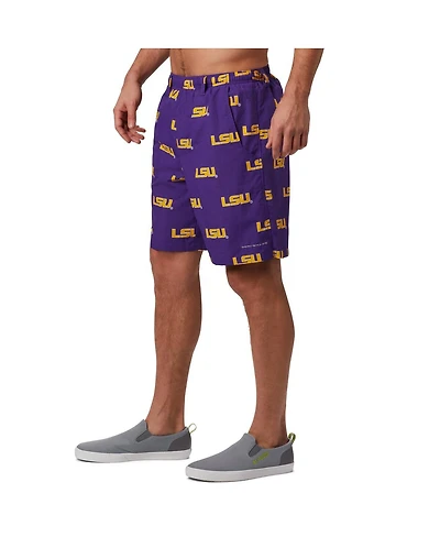 Columbia Men's Purple Lsu Tigers Back cast Iii Printed Shorts