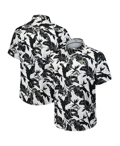 Tommy Bahama Men's Black New Orleans Saints Sunnyvale Blooms Camp Button-Up Shirt