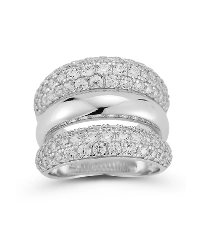 Rachel Zoe Sterling Silver Statement Triple Dome Ring