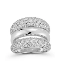 Rachel Zoe 14k Gold Plated Sterling Silver Triple Dome Ring